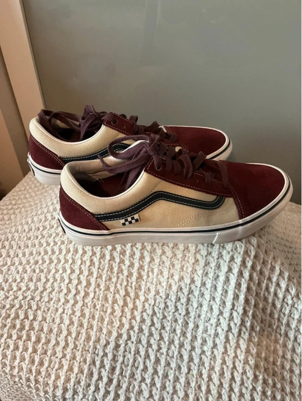 NWOT Vans Skate Old Skool Mauve Wine Burgundy Sneakers 468